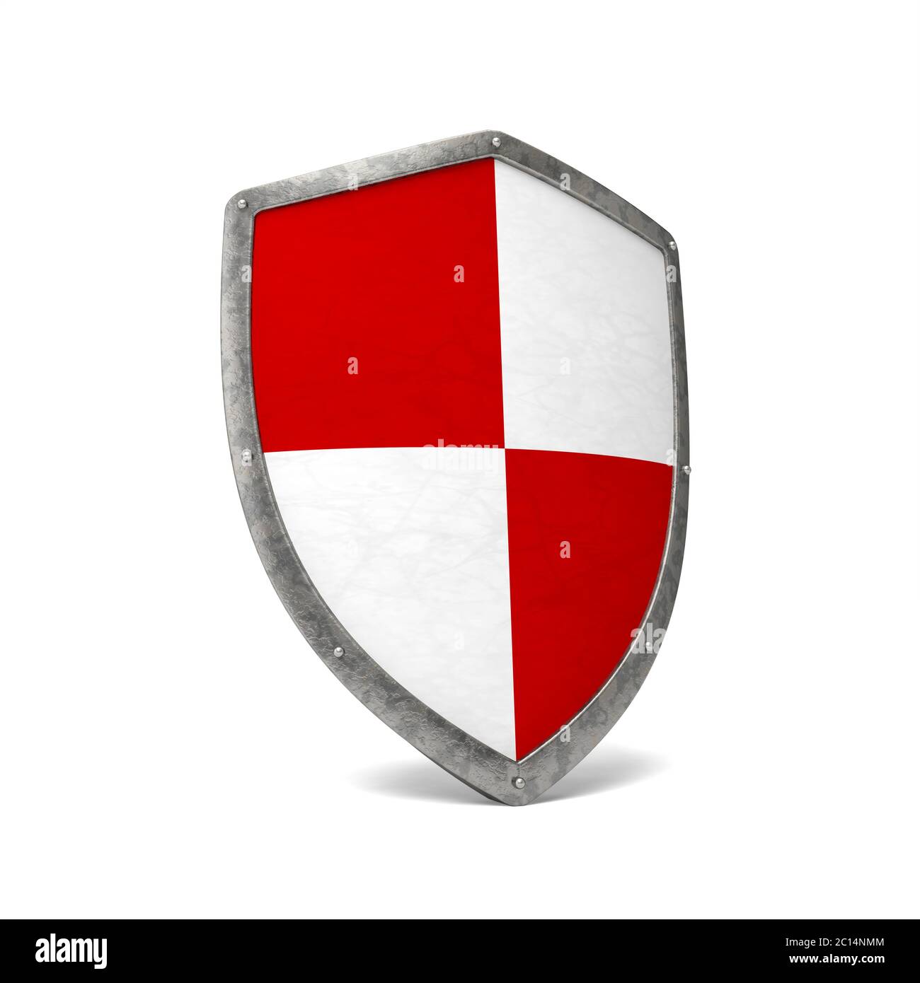shield white red security template protection symbol metal silver 3D Stock  Photo - Alamy