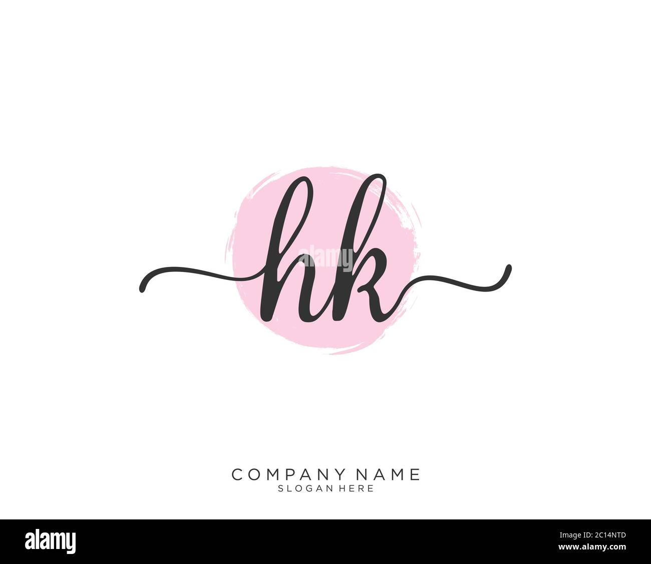 HK Initial handwriting logo vector Stock Vector