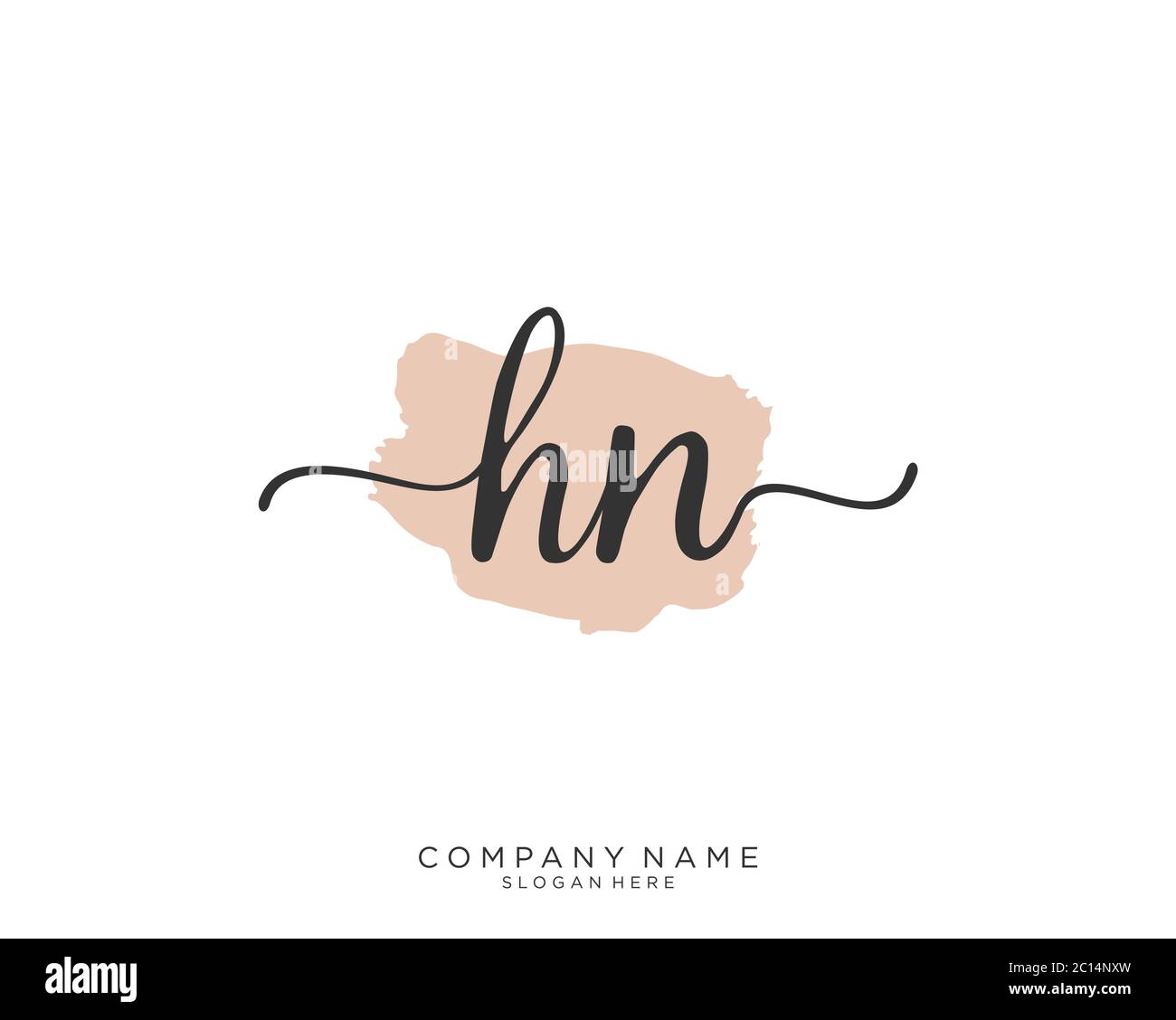HN Initial handwriting logo vector Stock Vector