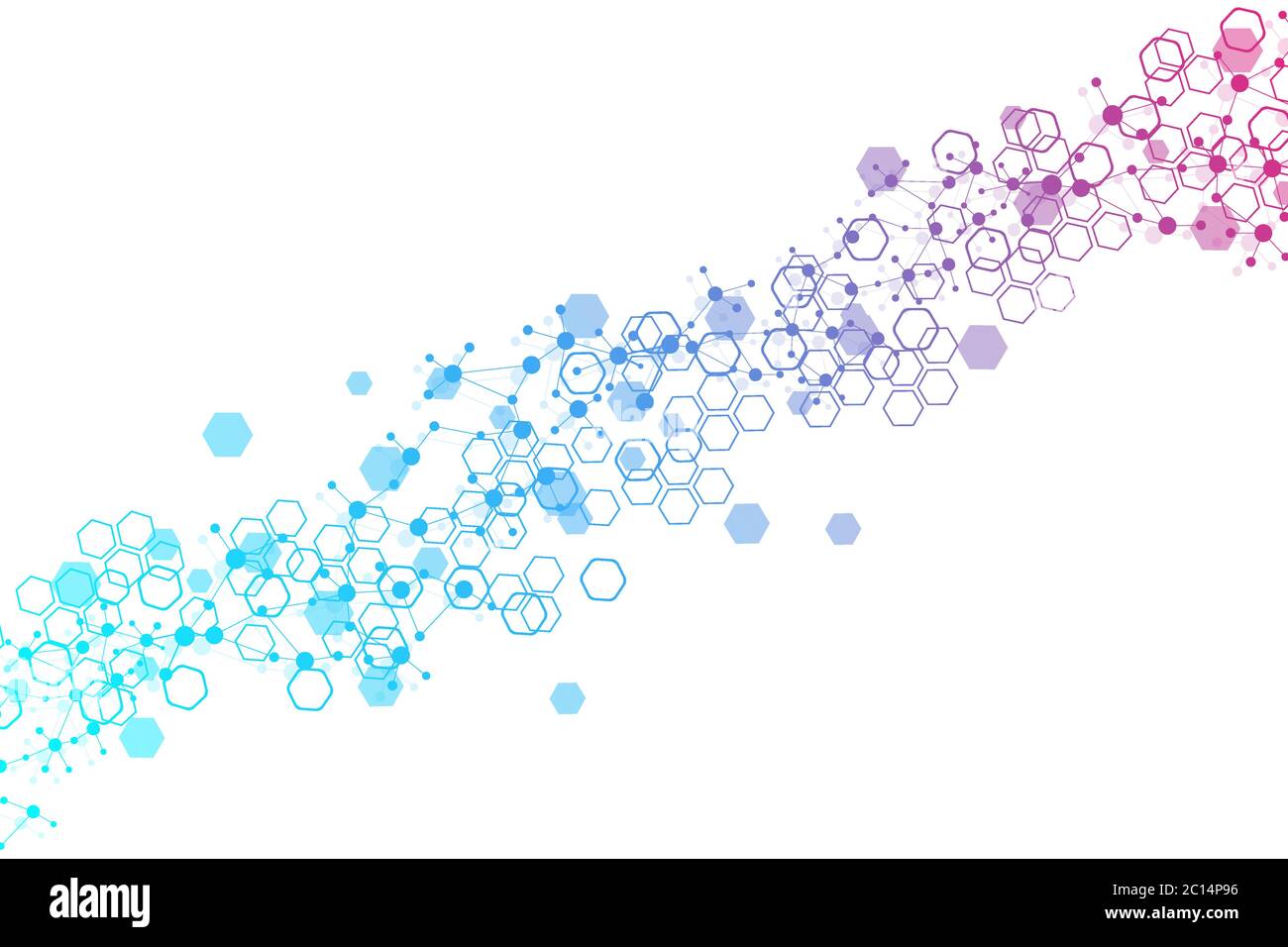 Geometric abstract background with connected line and dots. Structure molecule and communication. Big Data Visualization. Medical, technology, science Stock Vector