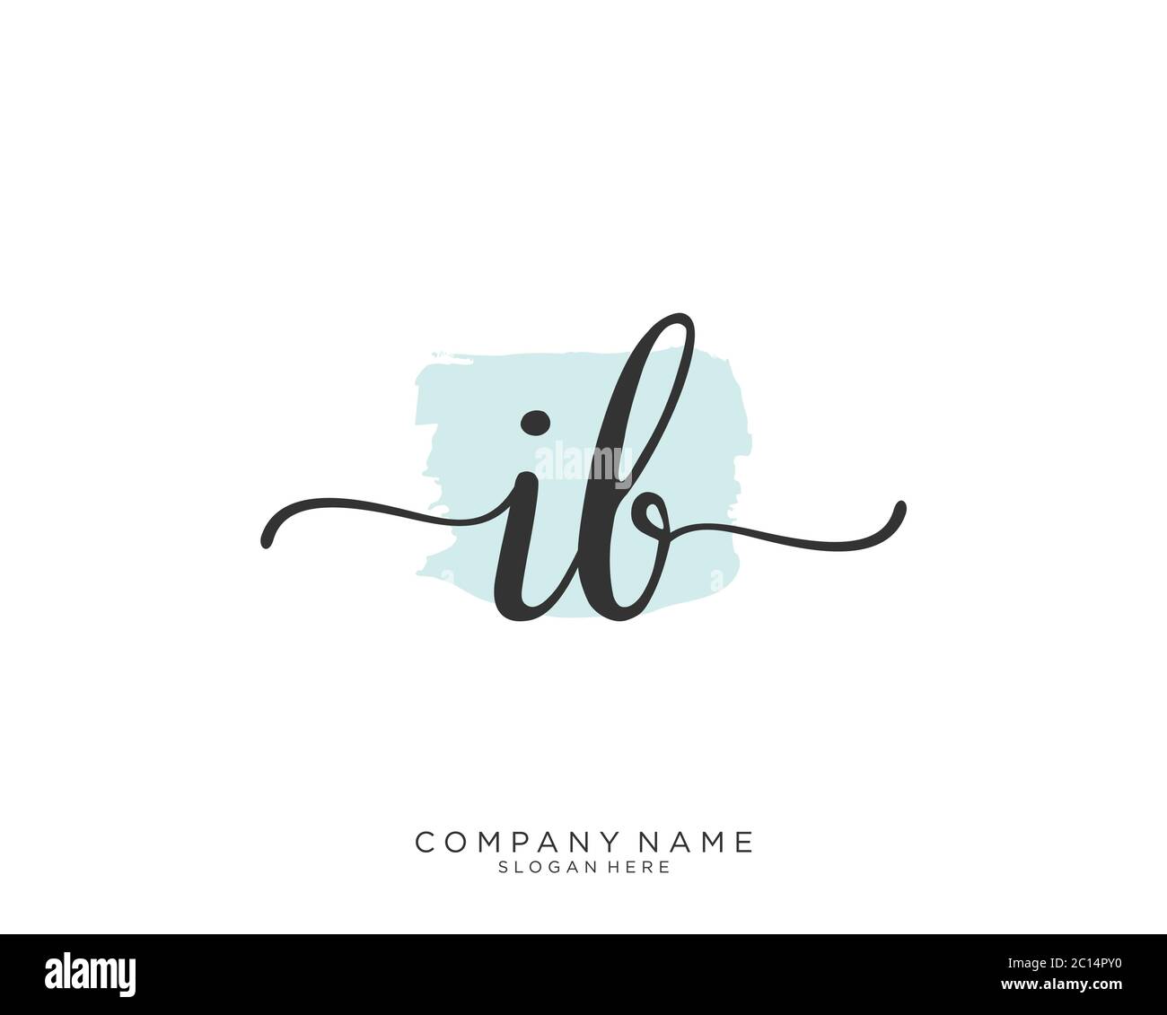 IB Initial handwriting logo vector Stock Vector