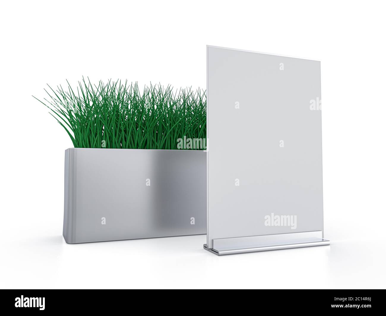 Blank paper Table Tent. Mockup on white background. 3D rendering Stock ...