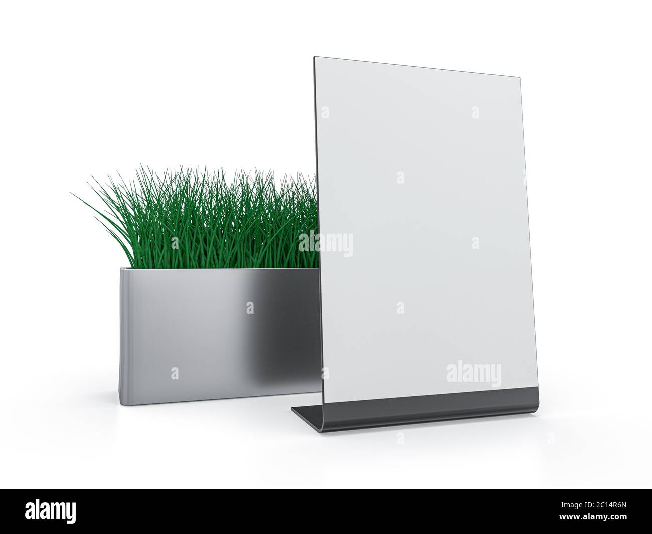 Blank paper Table Tent. Mockup on white background. 3D rendering Stock ...
