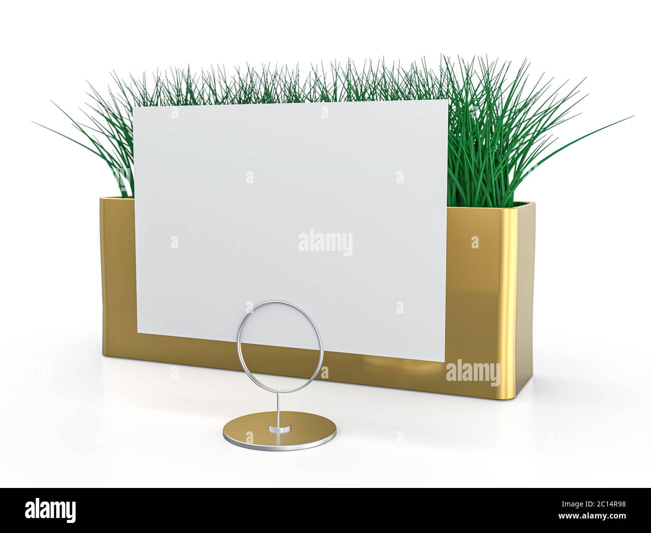 Blank paper Table Tent. Mockup on white background. 3D rendering Stock ...