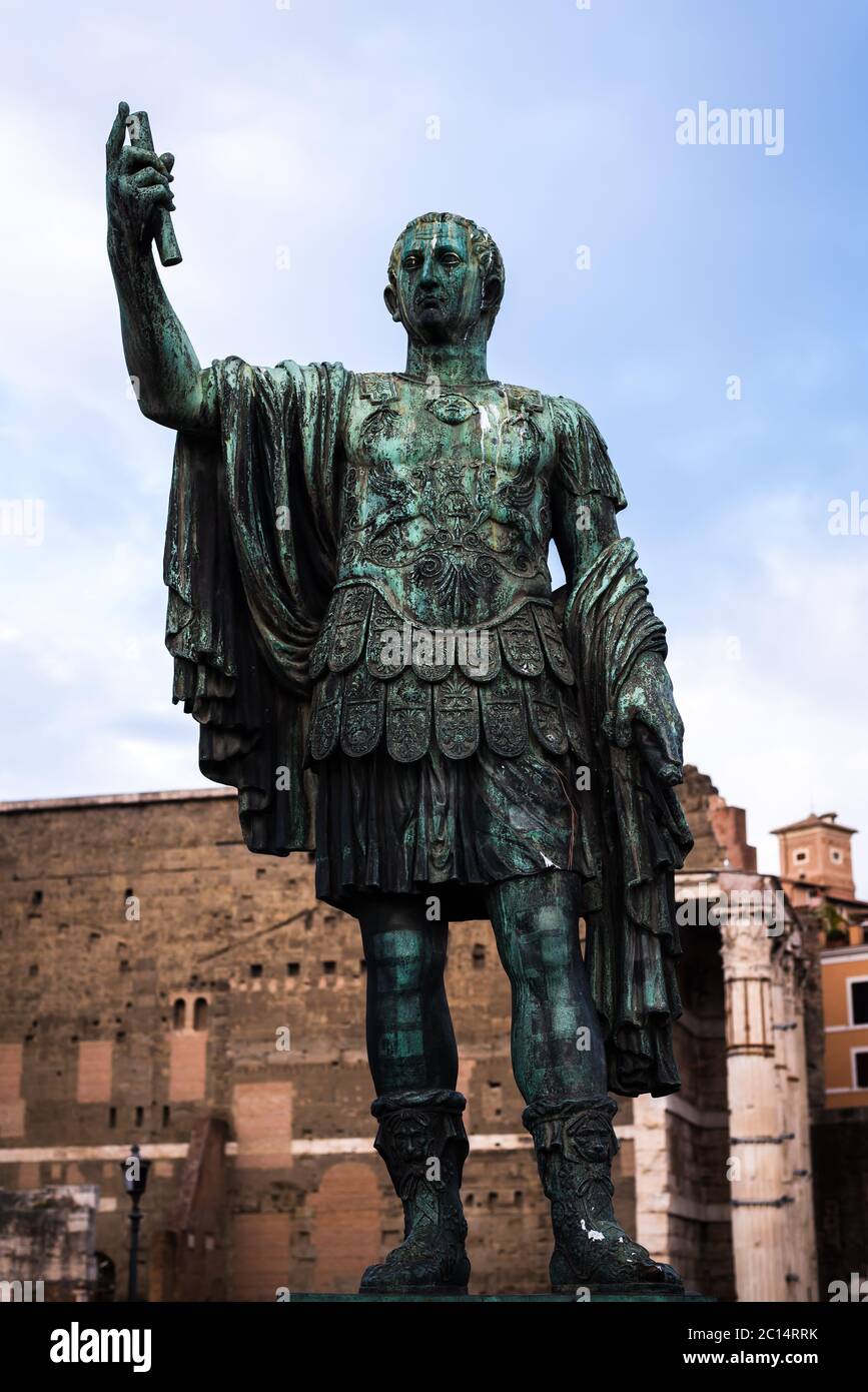Statue of Julius Cesar, emperor of ancient Rome, Italy Stock Photo