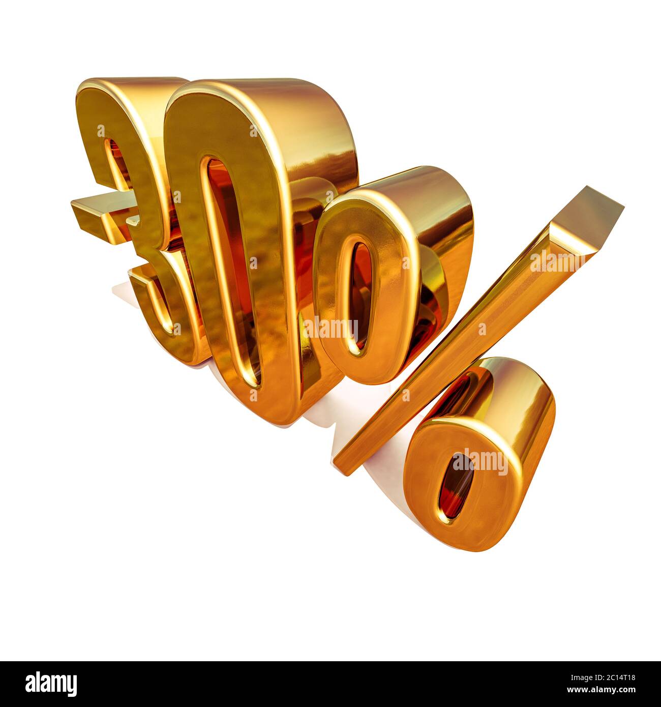 3d Gold 30 Percent Discount Sign Stock Photo - Alamy