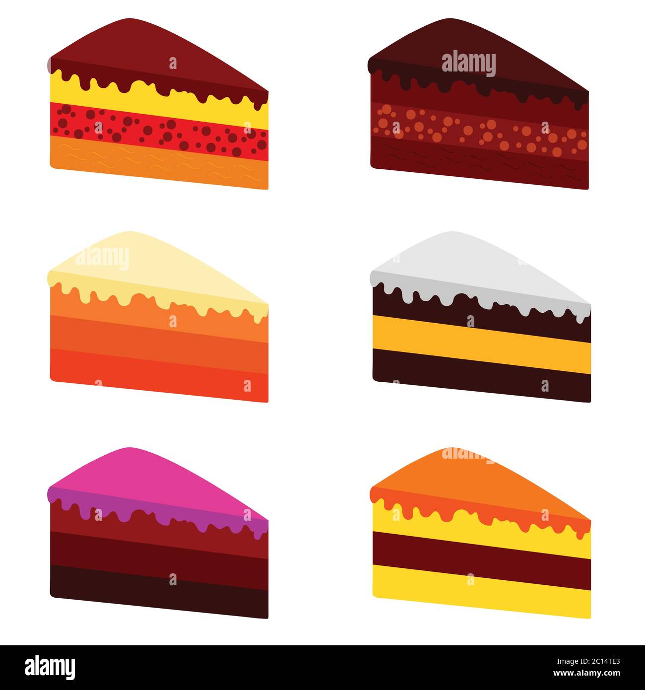 cake vector illustration in color on white Stock Vector