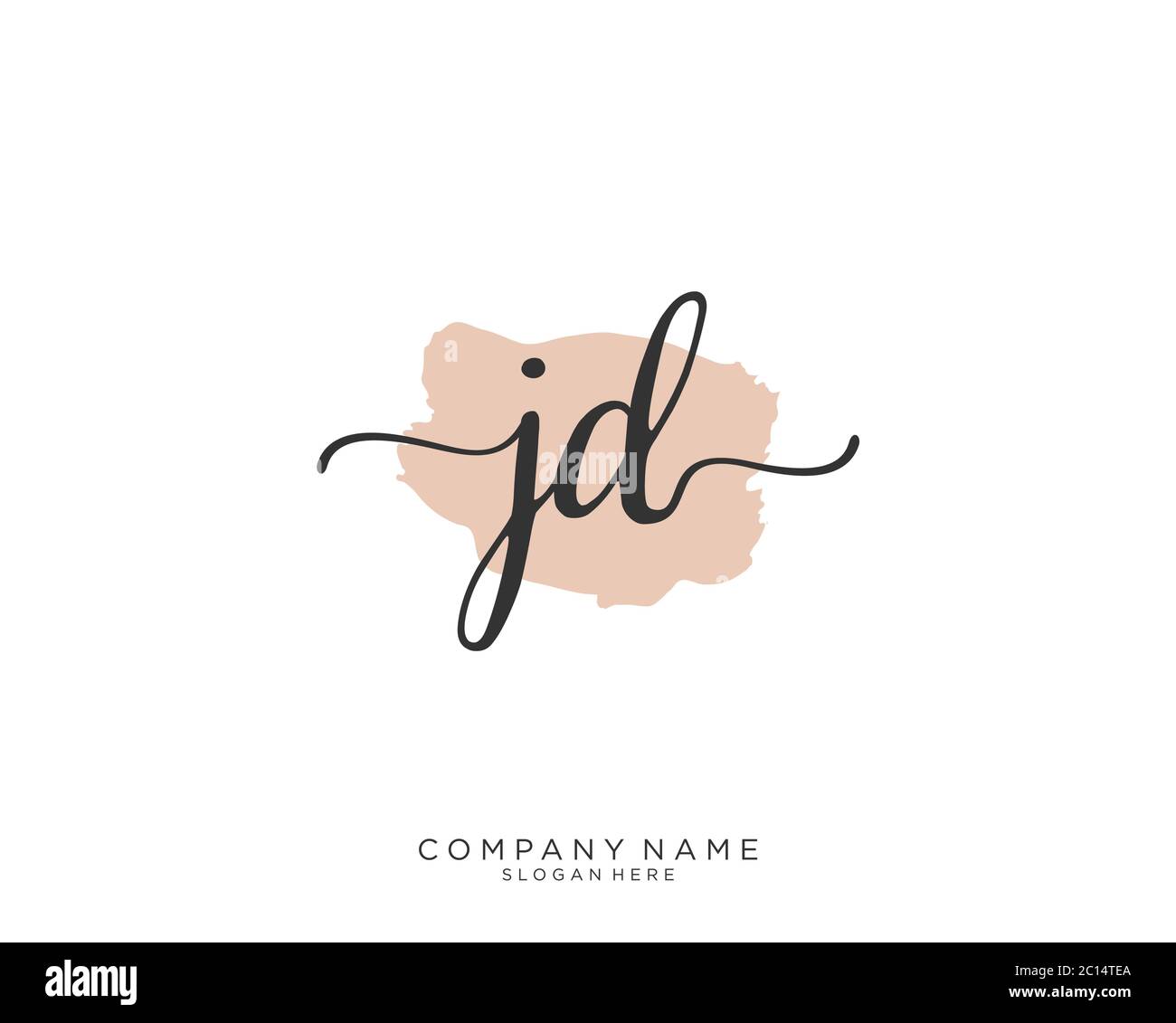 JD Initial handwriting logo vector Stock Vector
