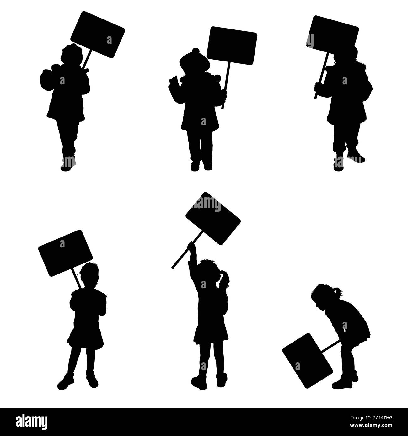 Child holding sign Stock Vector Images - Alamy