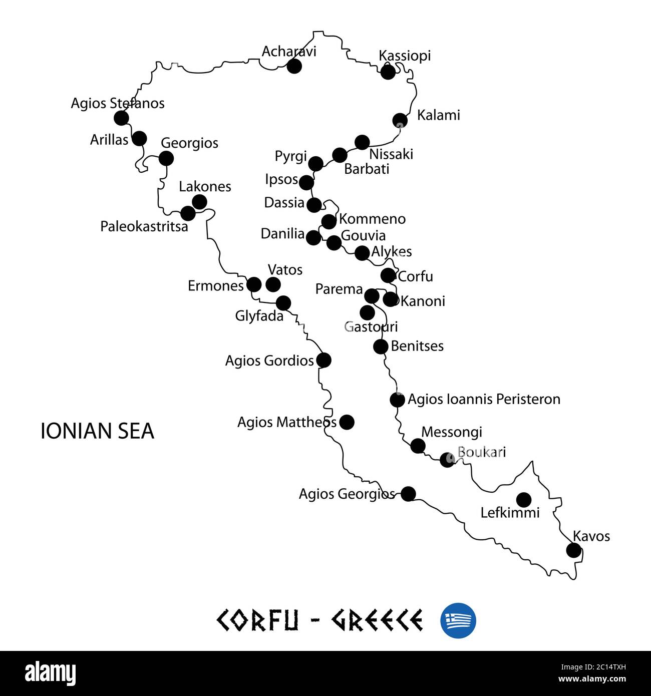 Old map of corfu Stock Vector Images Alamy