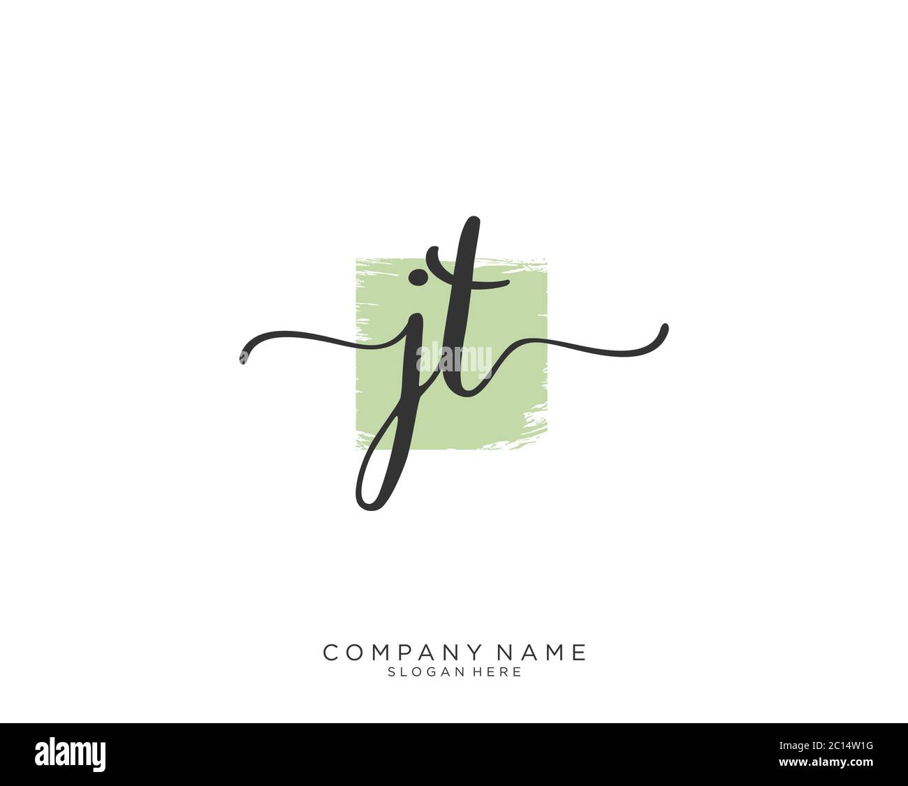 JT Initial handwriting logo vector Stock Vector