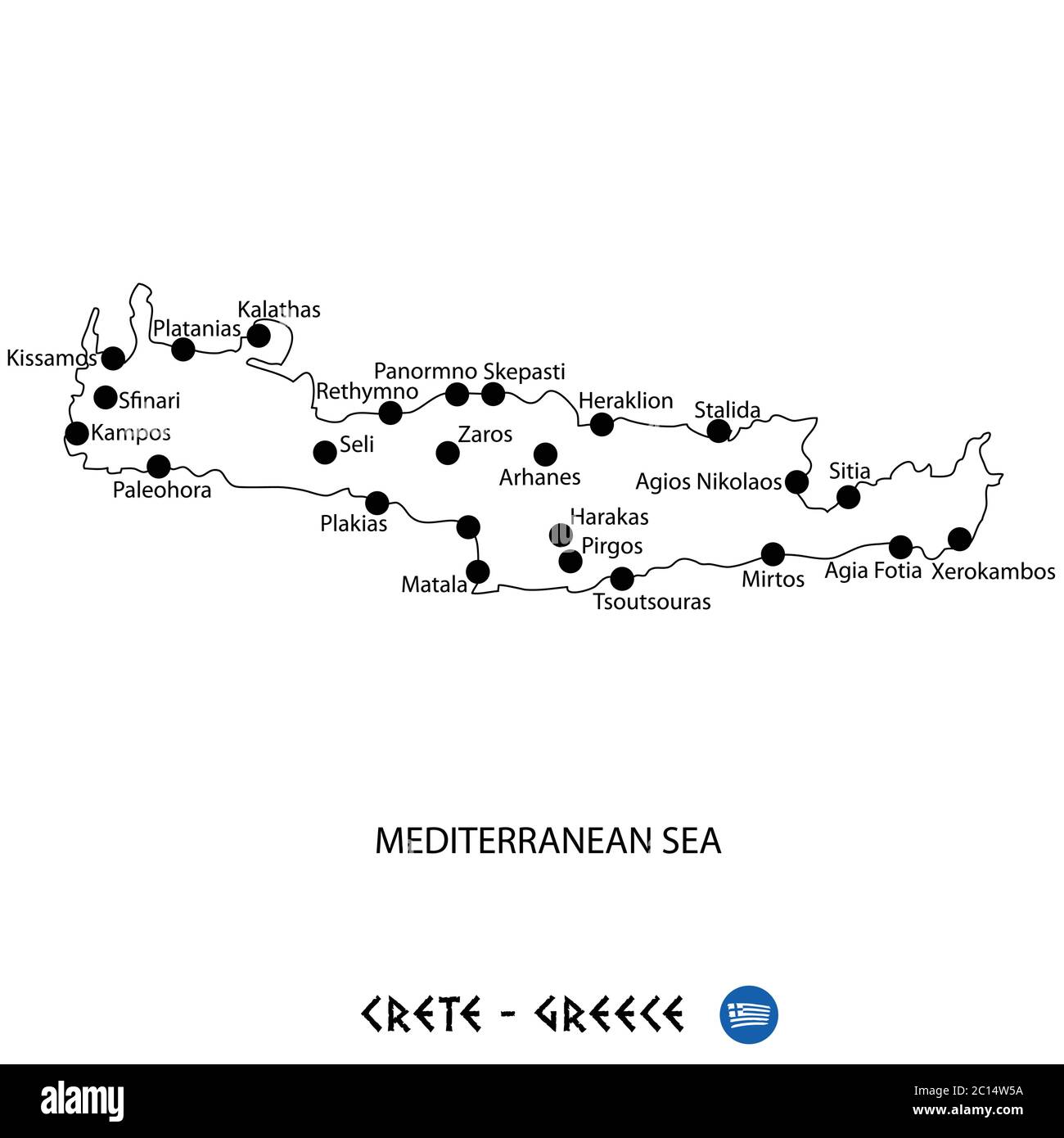 Milos map stock vector images alamy