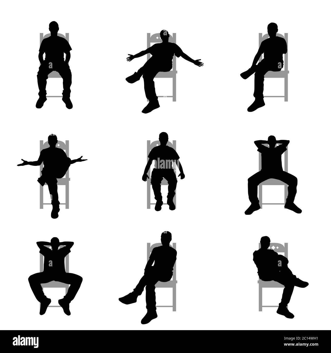 silhouette-man-sitting-on-chair-stock-vector-images-alamy