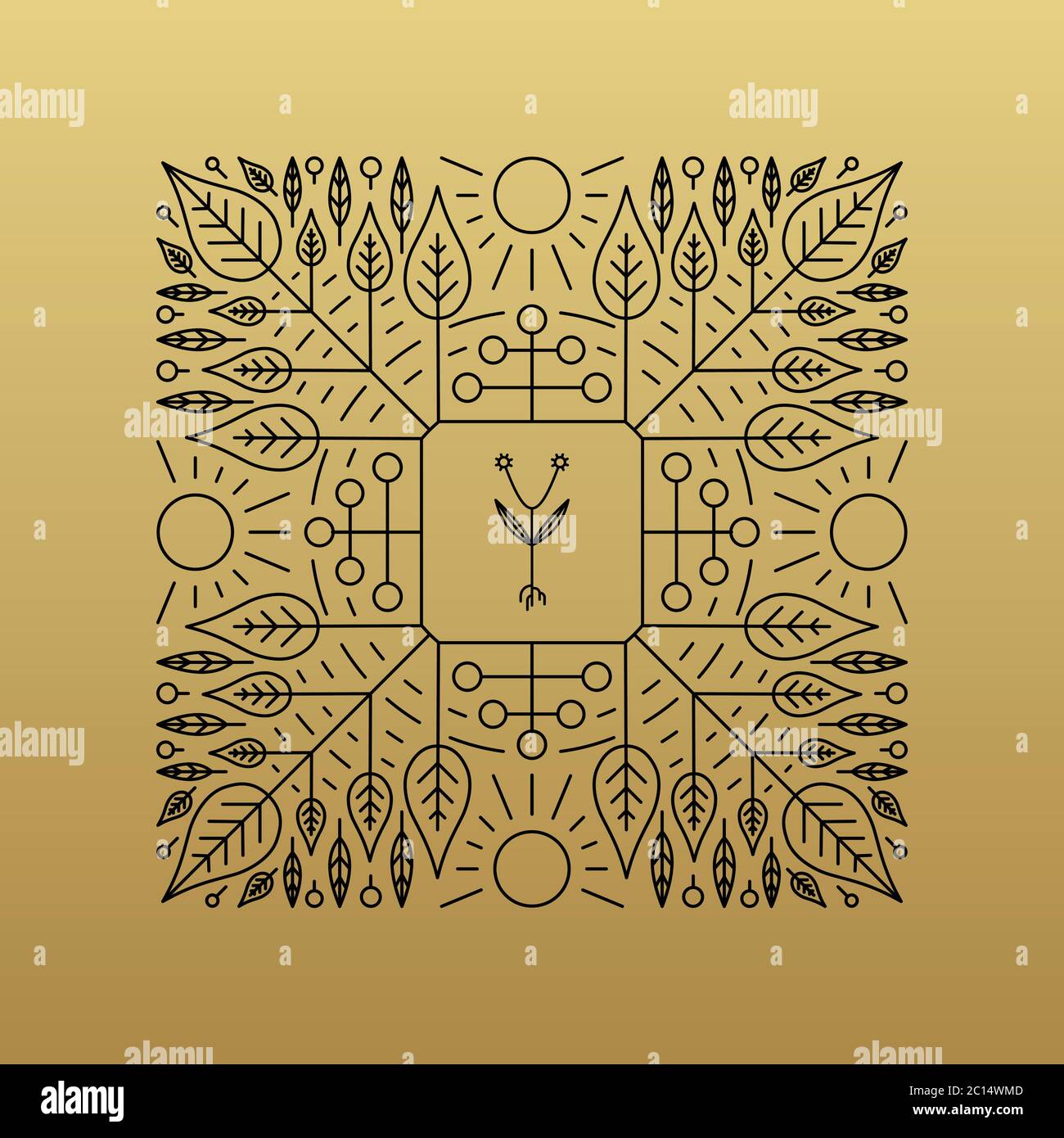 Vector Floral Element. Vector Printing for Natural Products. Linear Style. Abstract vector illustration. Stock Vector