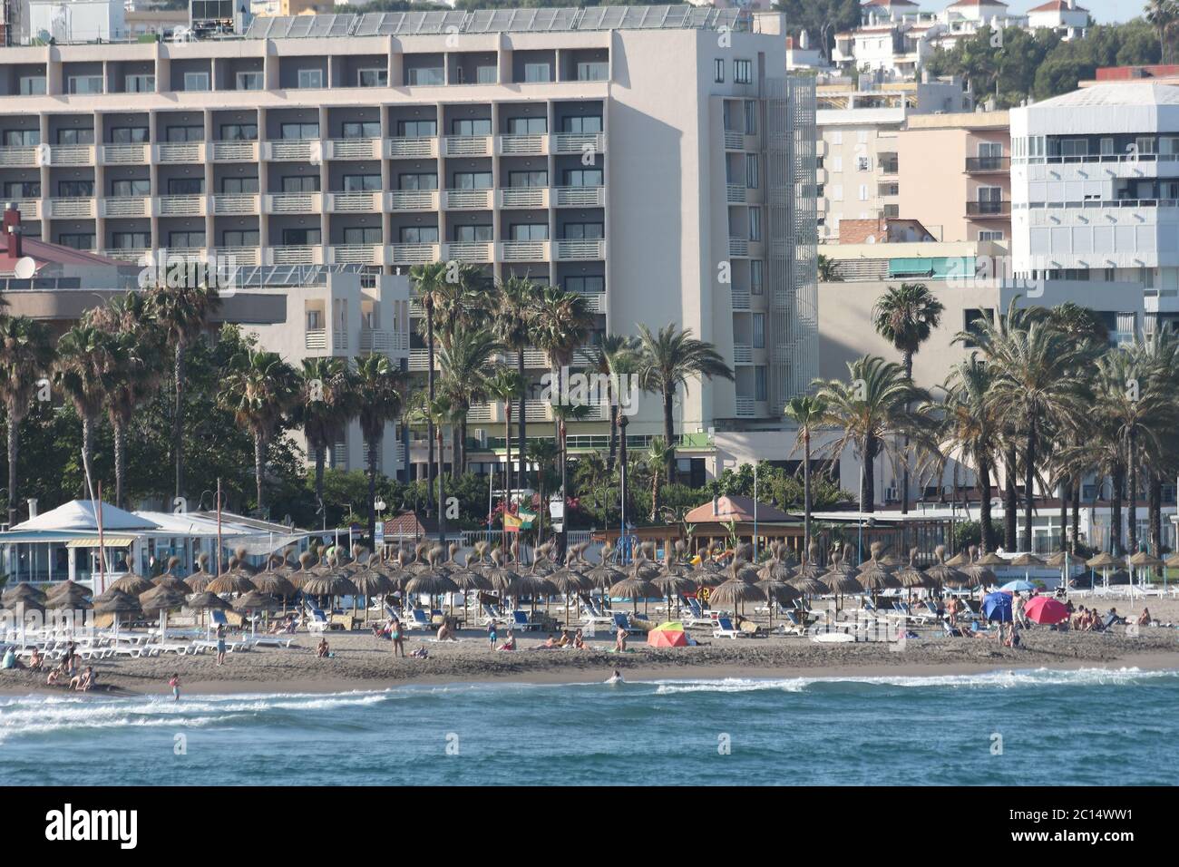 Torremolinos, Málaga, Spain.3rd June 2020. During phase 2 beaches reopen again. Stock Photo