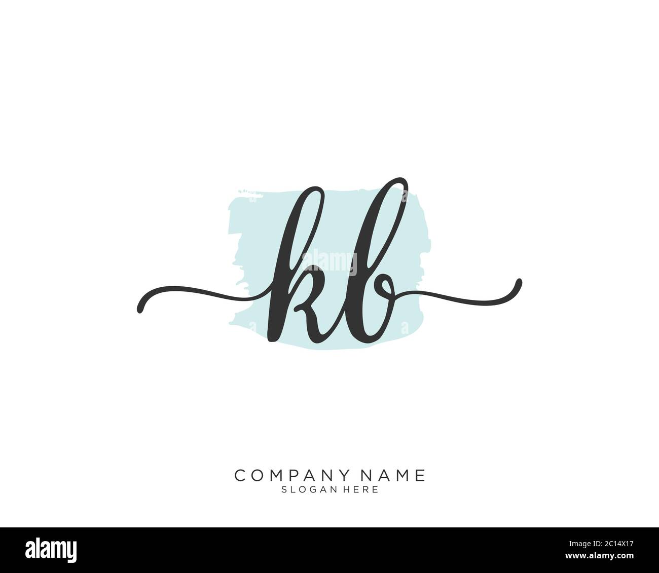 KB Initial handwriting logo vector Stock Vector