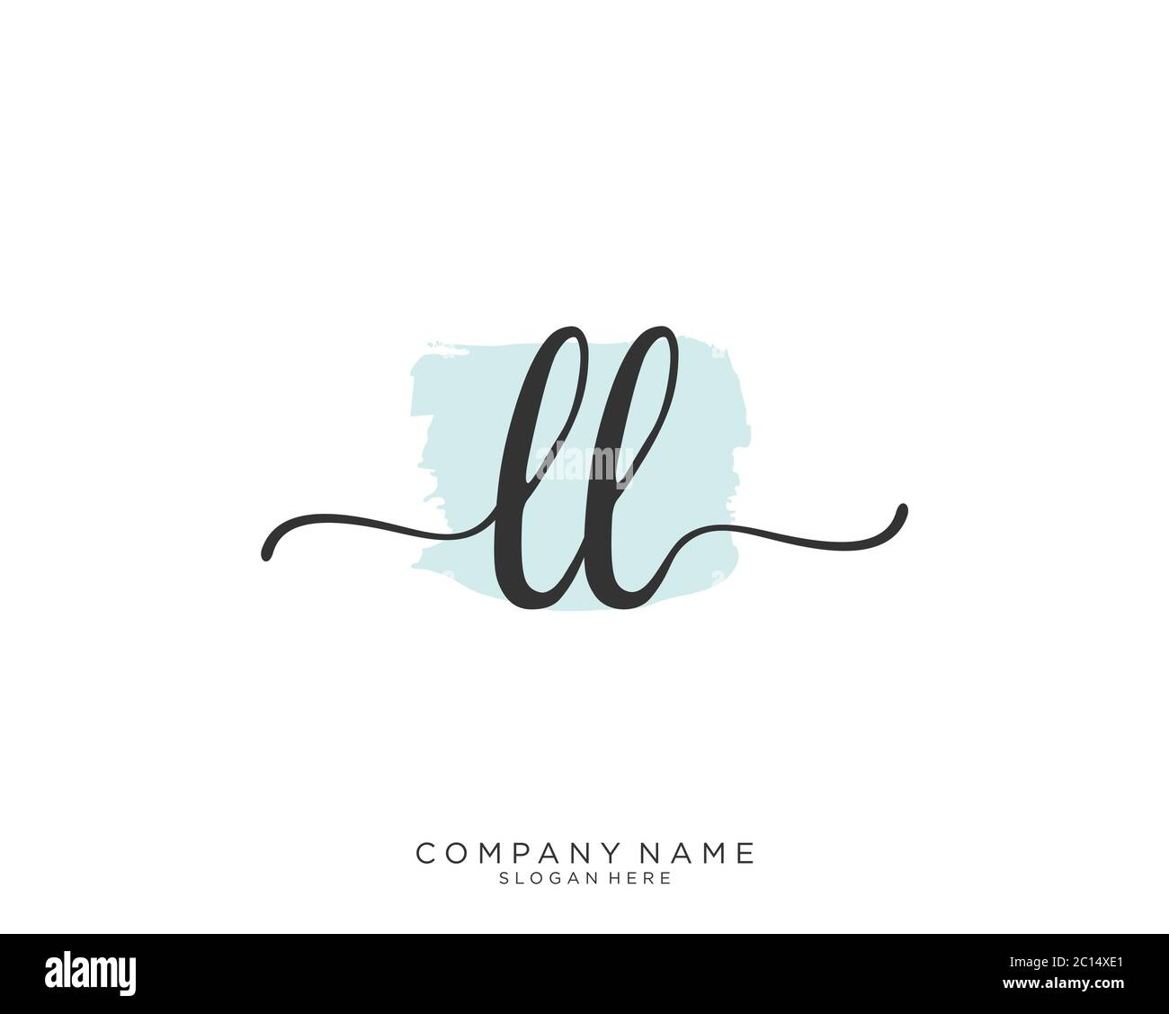 LL Initial handwriting logo vector Stock Vector