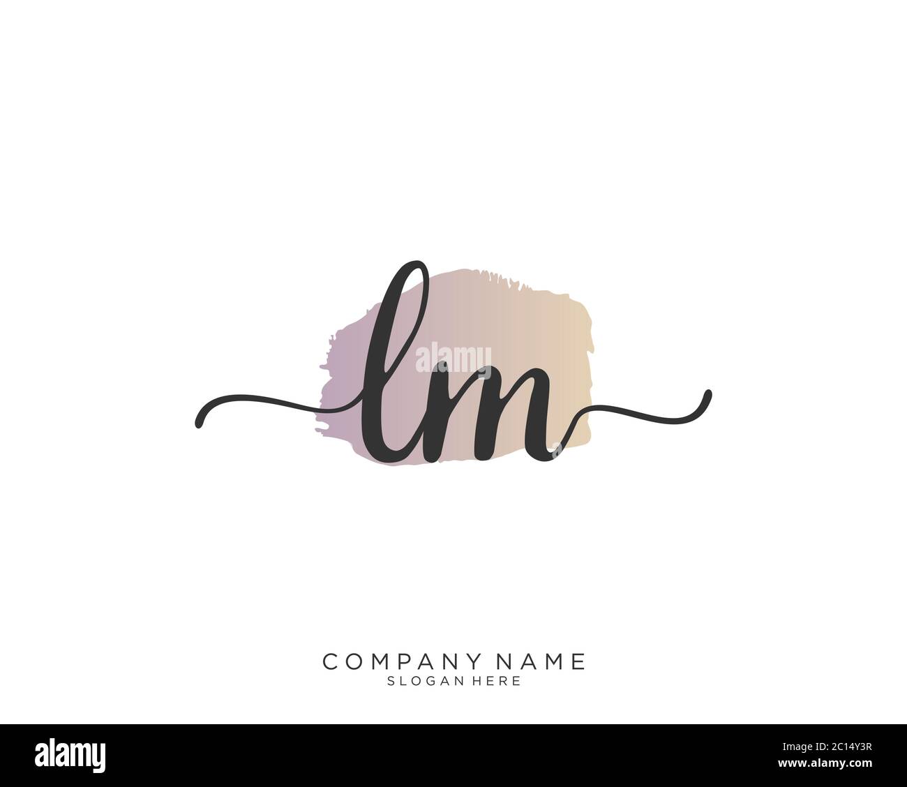 LM Initial handwriting logo vector Stock Vector