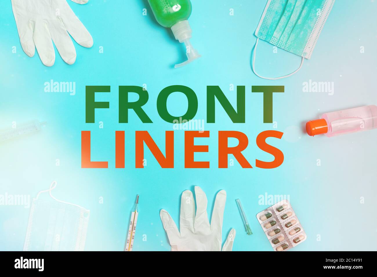 Conceptual hand writing showing Frontliners. Concept meaning most ...