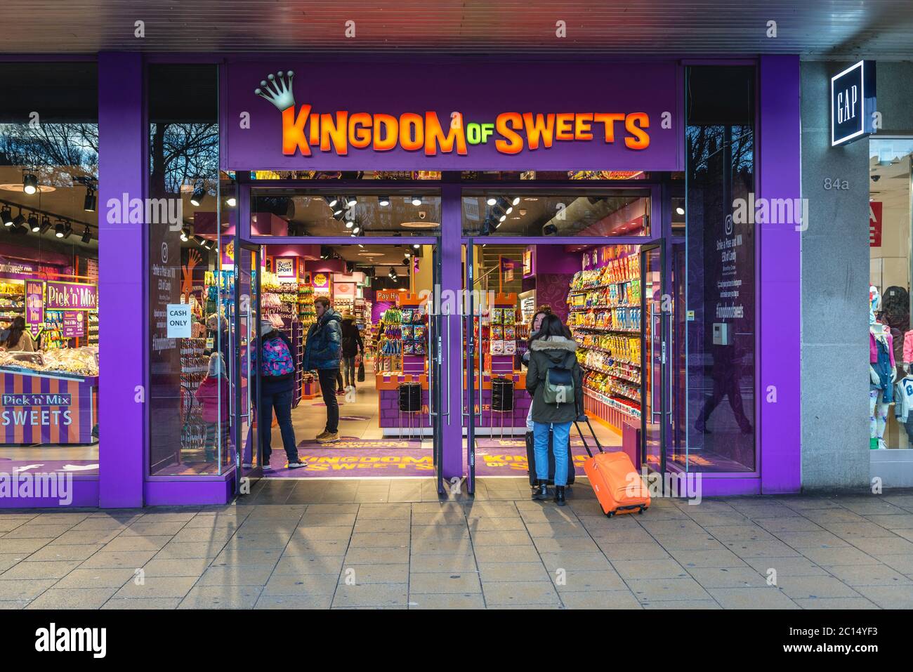 Kingdom of Sweets sweet shop located on Princess Street in New Town district of Edinburgh, the capital of Scotland, part of United Kingdom Stock Photo