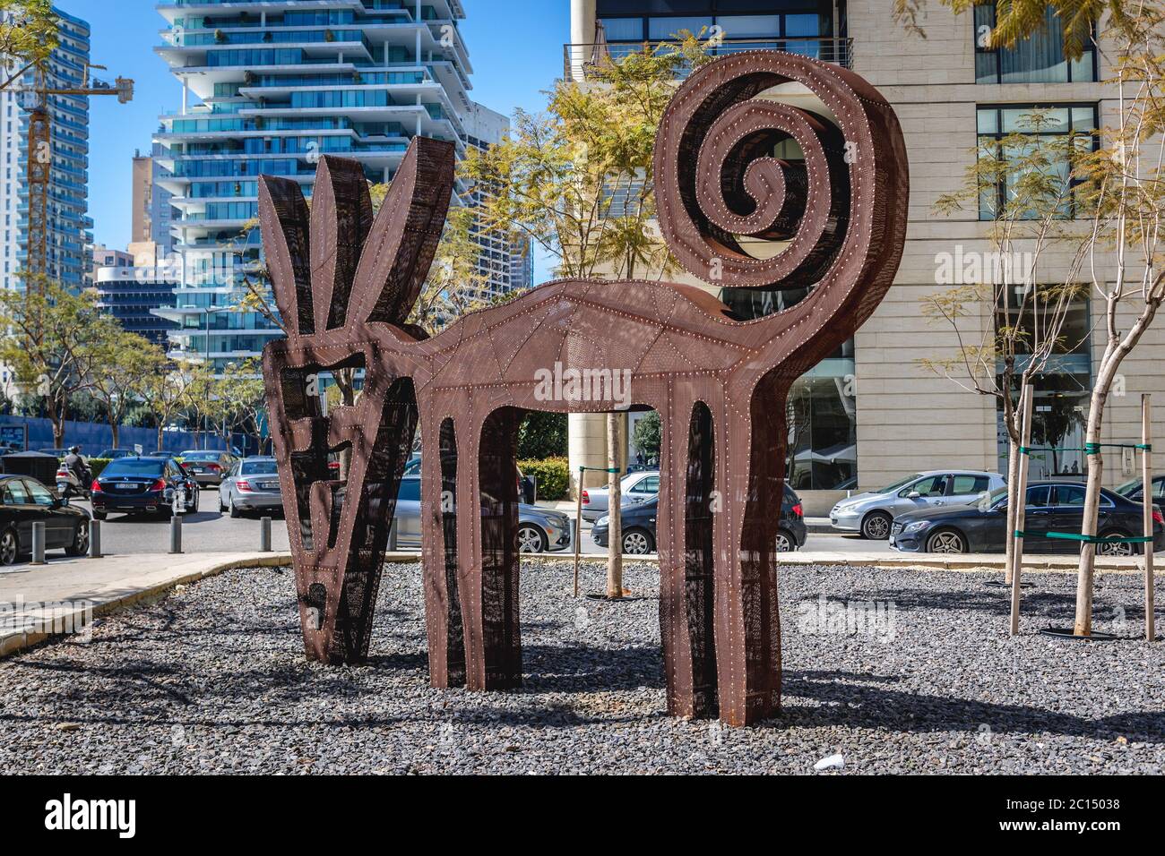 Sculpture by Nadim Karam in Beirut, Lebanon Stock Photo