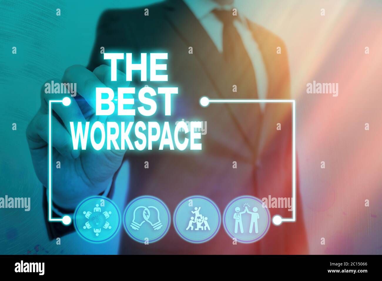Writing note showing The Best Workspace. Business concept for ...