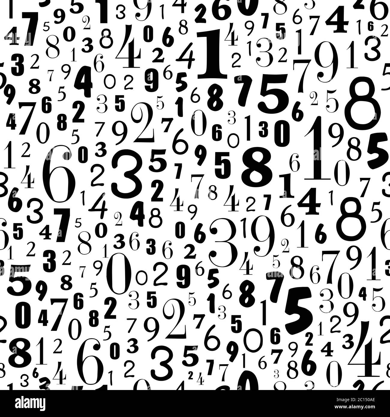 seamless pattern of number on white background illustration Stock ...