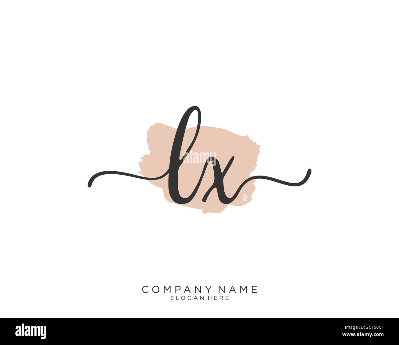 LX Initial handwriting logo vector Stock Vector