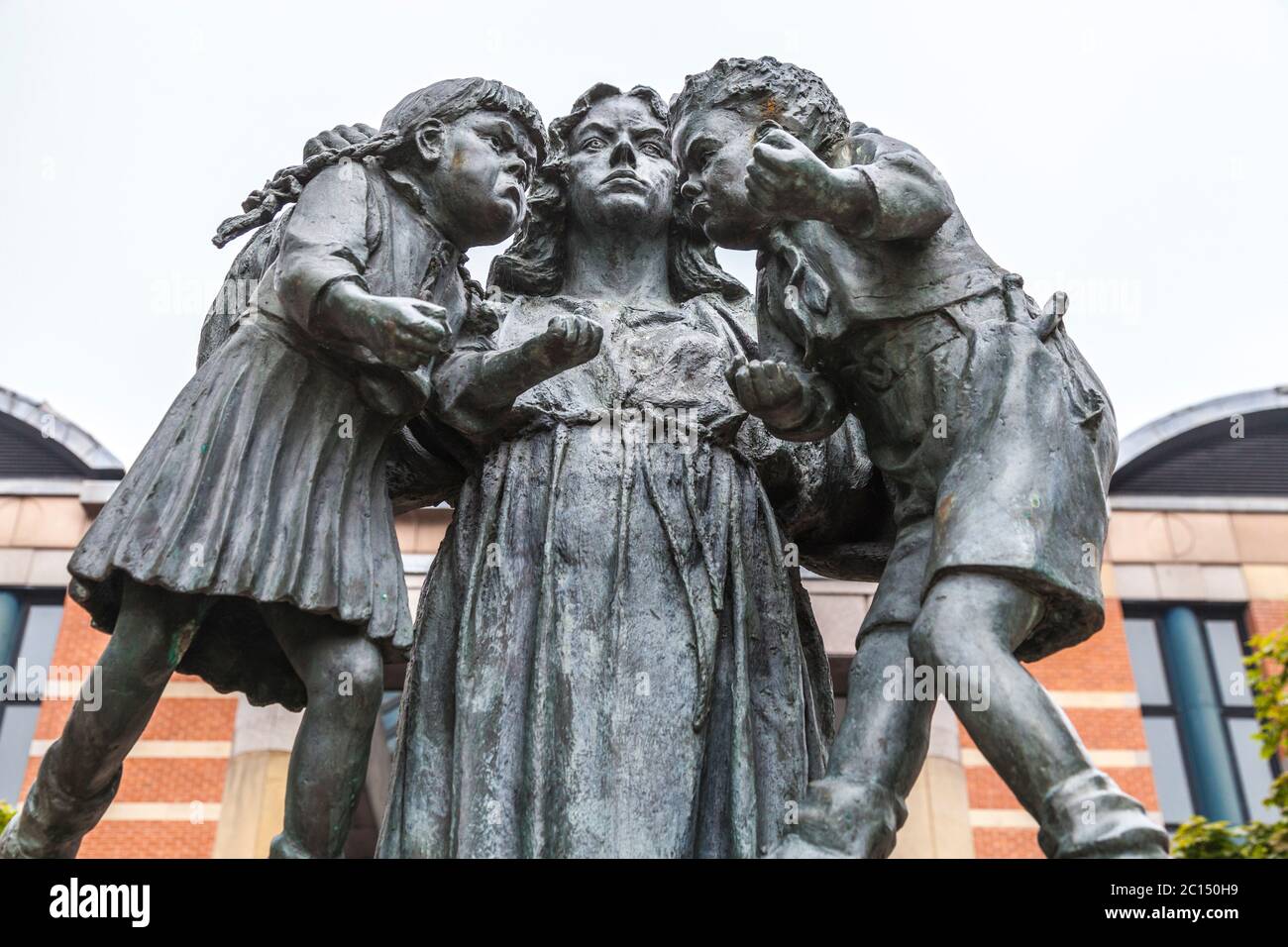 Close up of the Scales of Justice statue outside the Combined Courts building in Middlesbrough