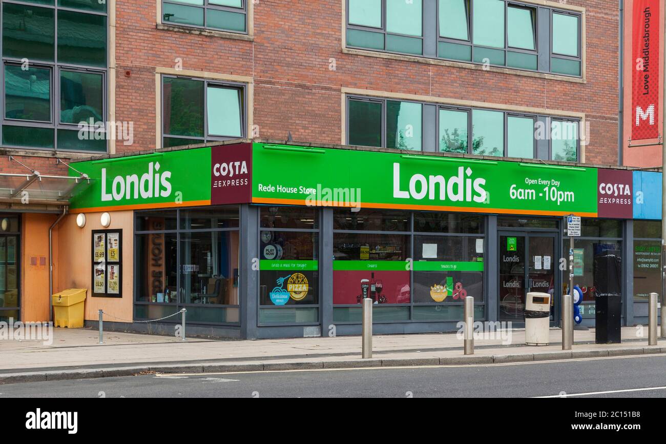 Londis Rede House,a convenience store in Middlesbrough,England,UK.Includes Costa Express Stock Photo