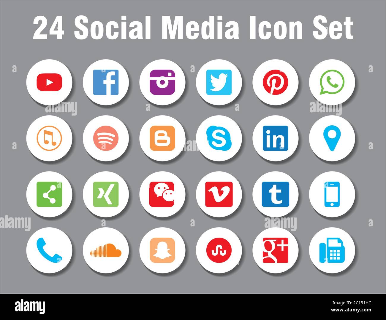 Vector Social Media Icons set Stock Vector Image & Art - Alamy