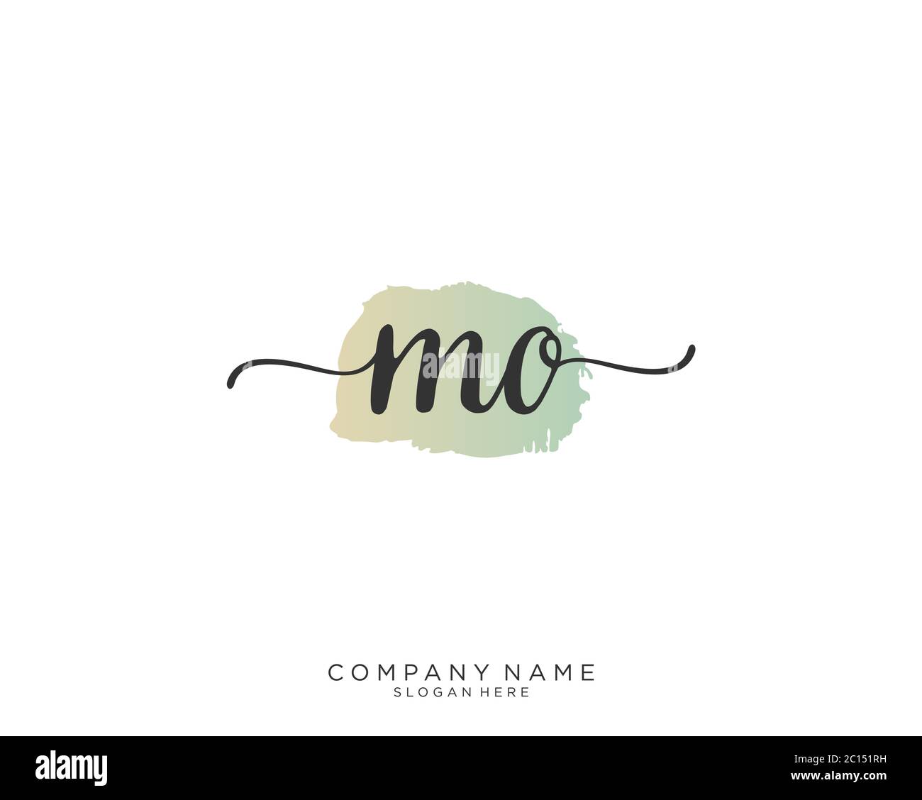 MO Initial handwriting logo vector Stock Vector