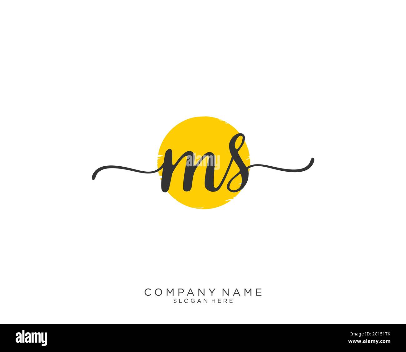 MS Initial handwriting logo vector Stock Vector
