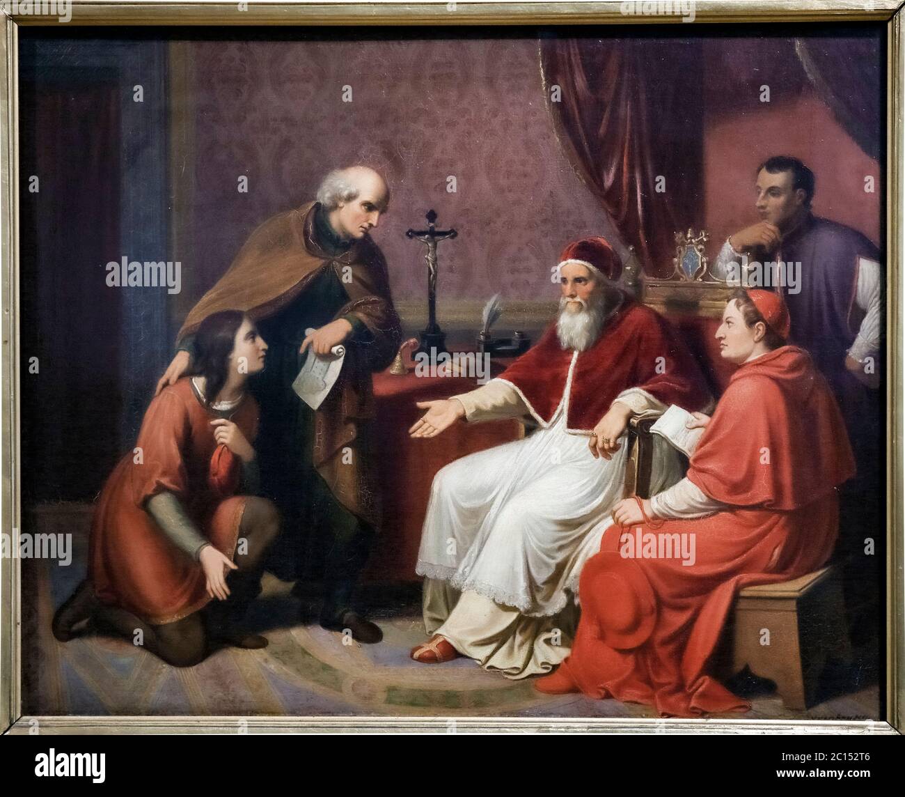 Johannes Christian Riepenhausen -  Bramante introduces Raphael to Pope Julius II Stock Photo