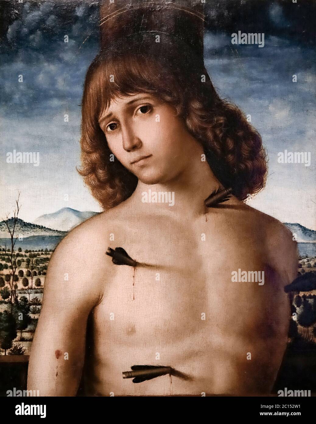 Pietro de Saliba (documented in 1497-1517) - San Sebastiano (1490-1500) - Stock Photo