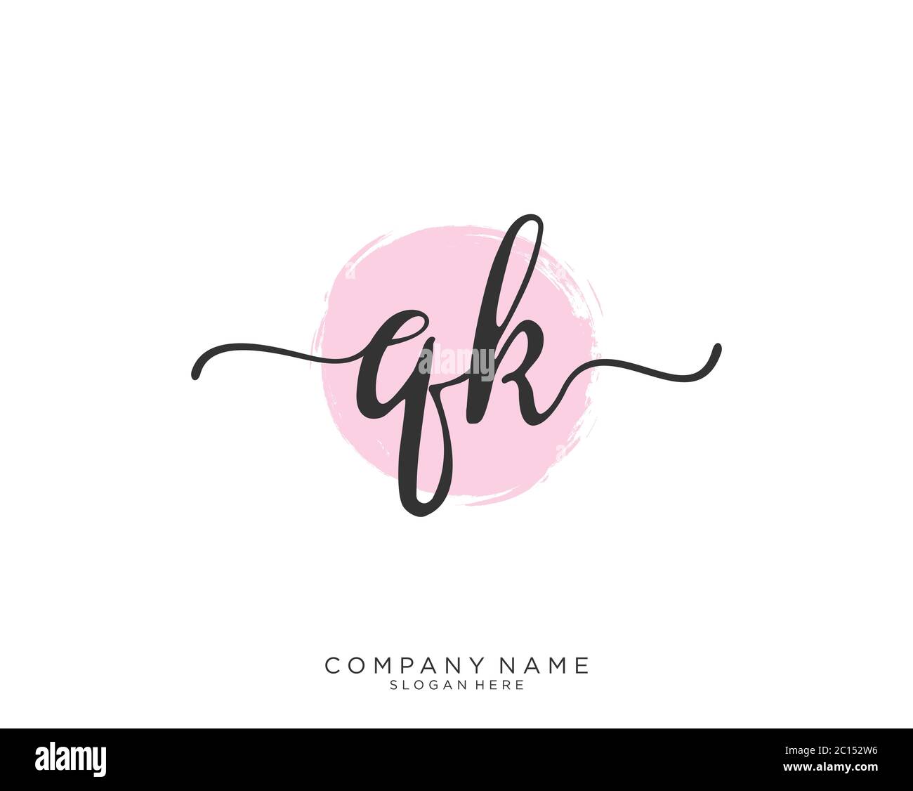 QK Initial handwriting logo vector Stock Vector Image & Art - Alamy