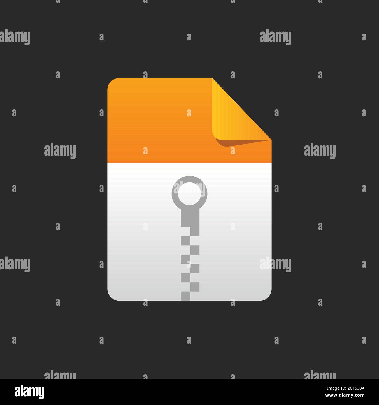 Simple minimalist Document in zip file format. Perfect for design elements of operating system software, computer applications, and file settings. Stock Vector