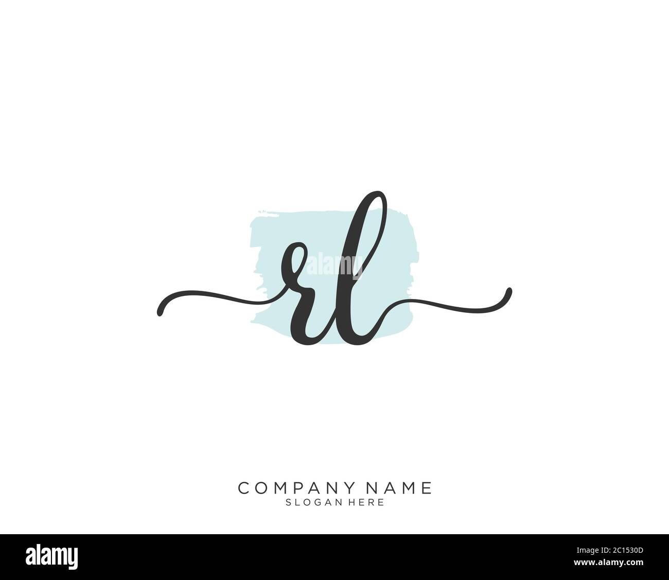 RL Initial handwriting logo vector Stock Vector