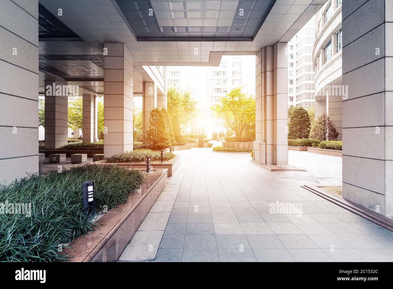 entrance of modern building Stock Photo