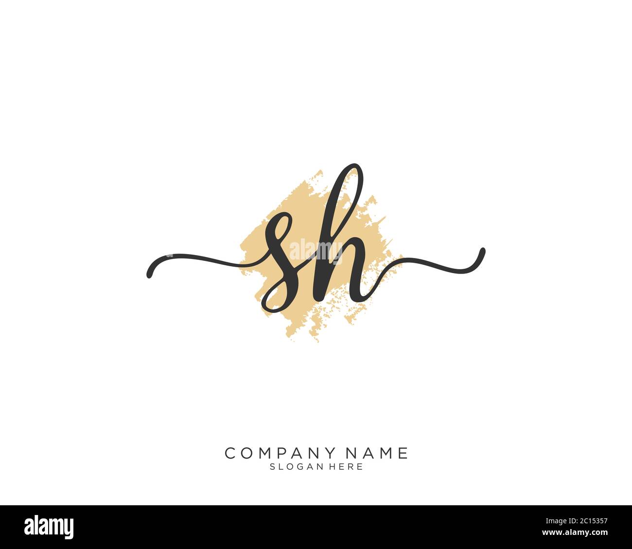 SH Initial handwriting logo vector Stock Vector