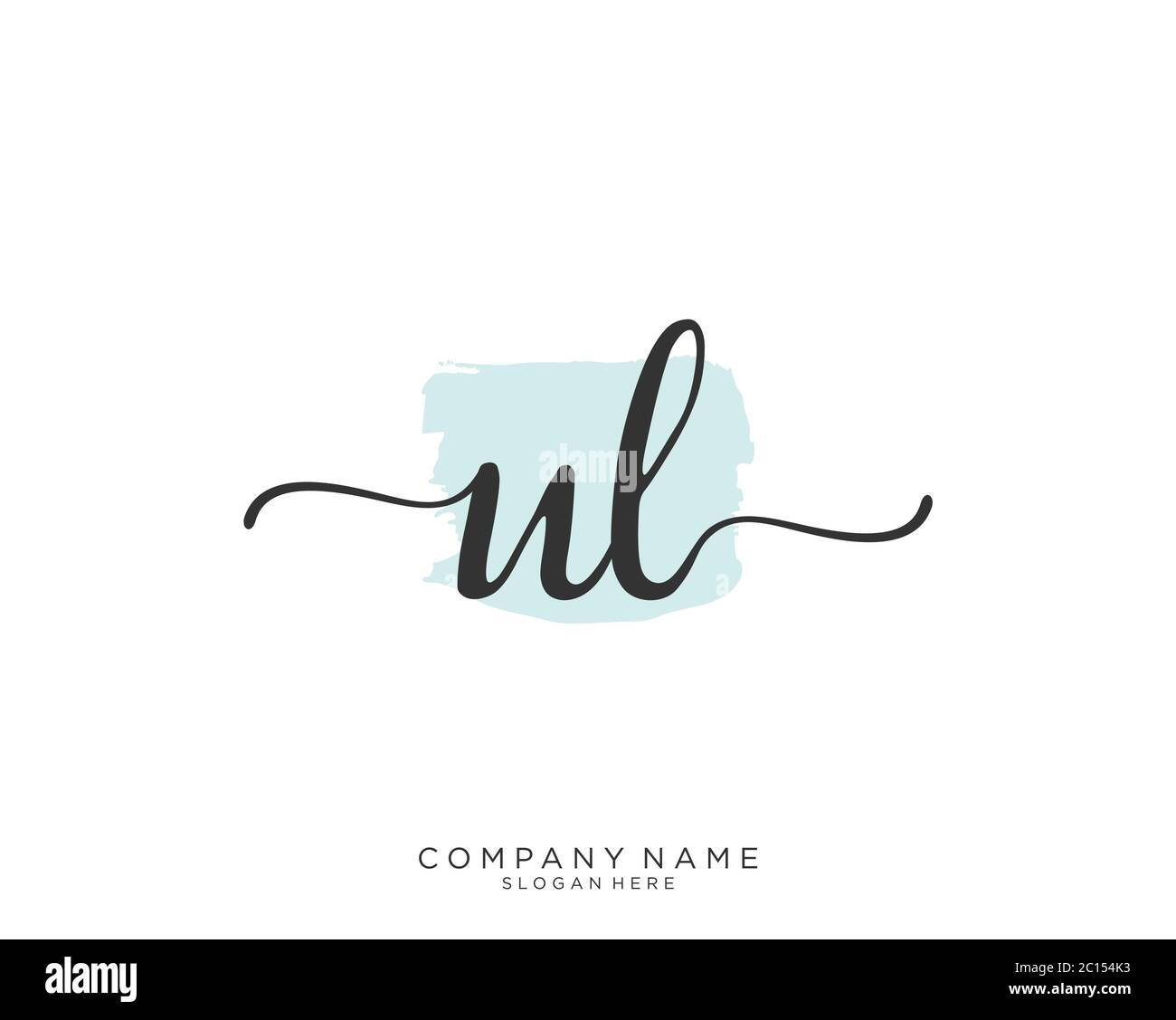 UL Initial handwriting logo vector Stock Vector
