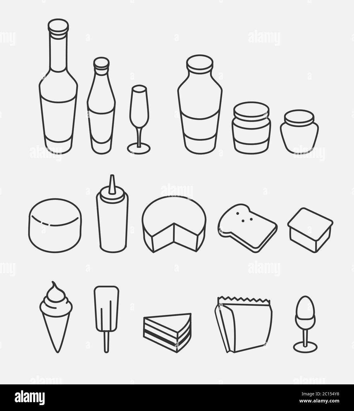 Food thin line icon set Stock Vector Image & Art - Alamy