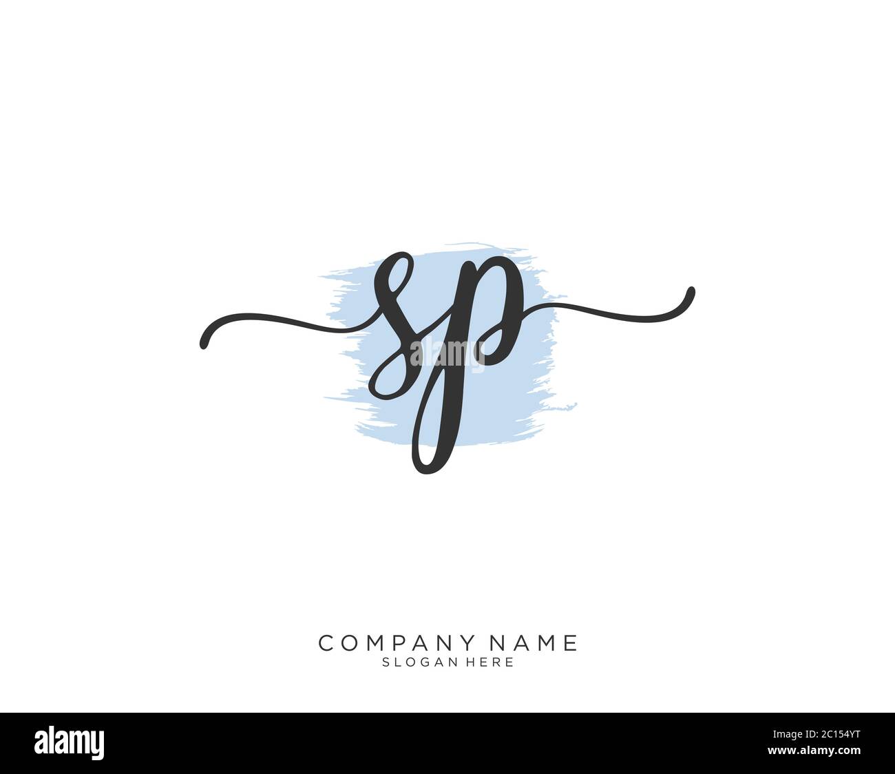SP Initial handwriting logo vector Stock Vector