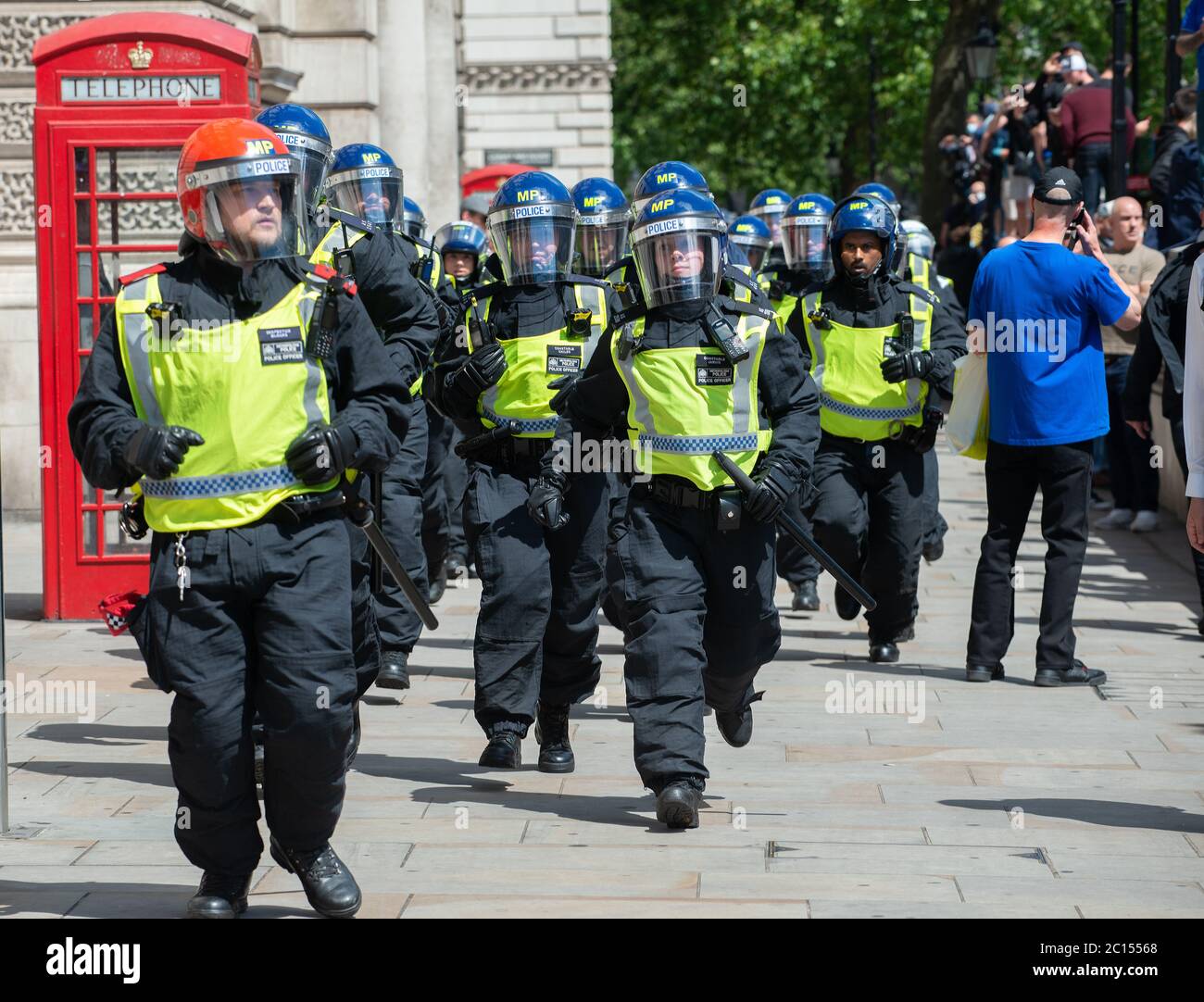 Riot police running through Whitehall, to prevent Britain First far ...