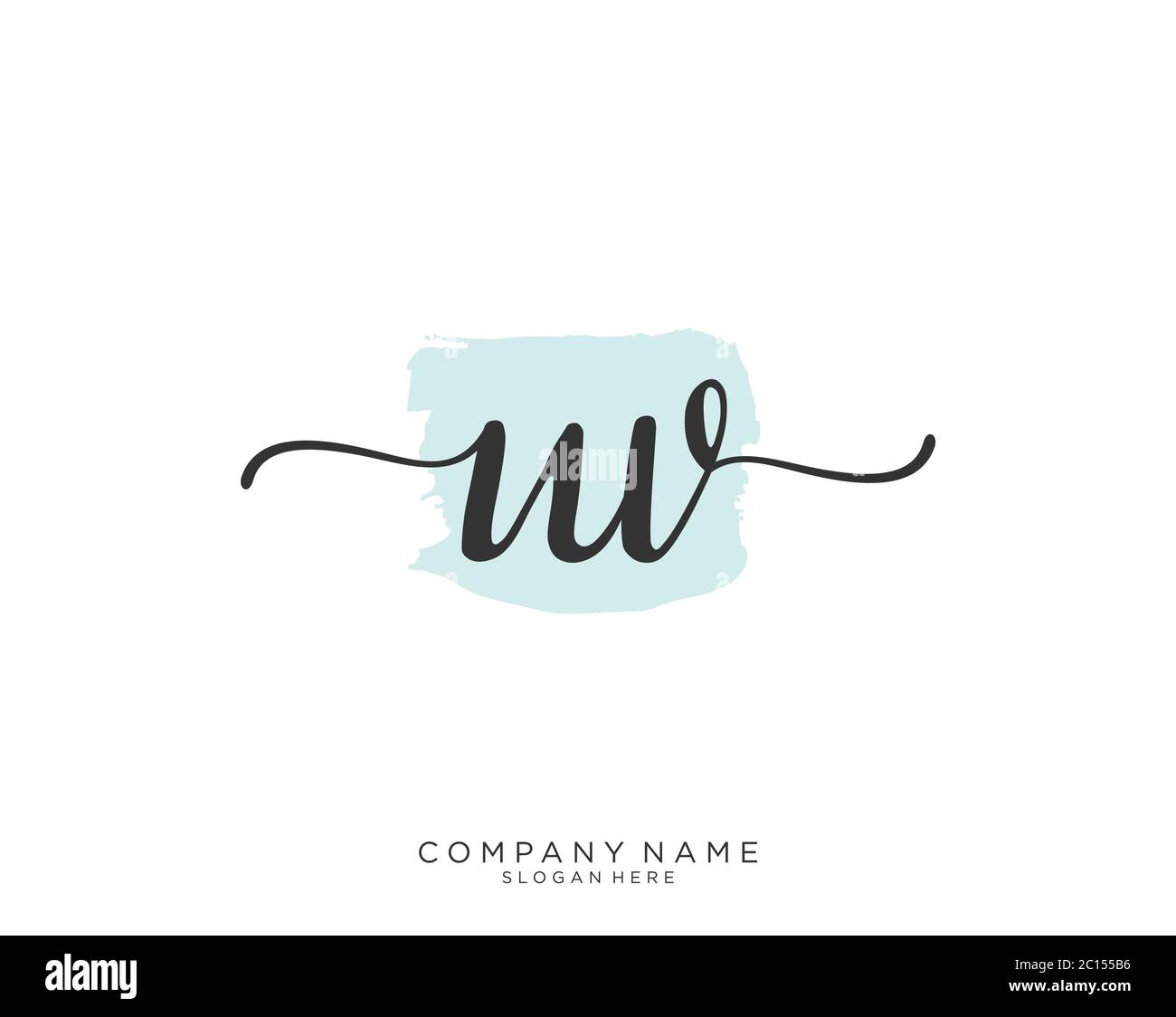 UV Initial handwriting logo vector Stock Vector