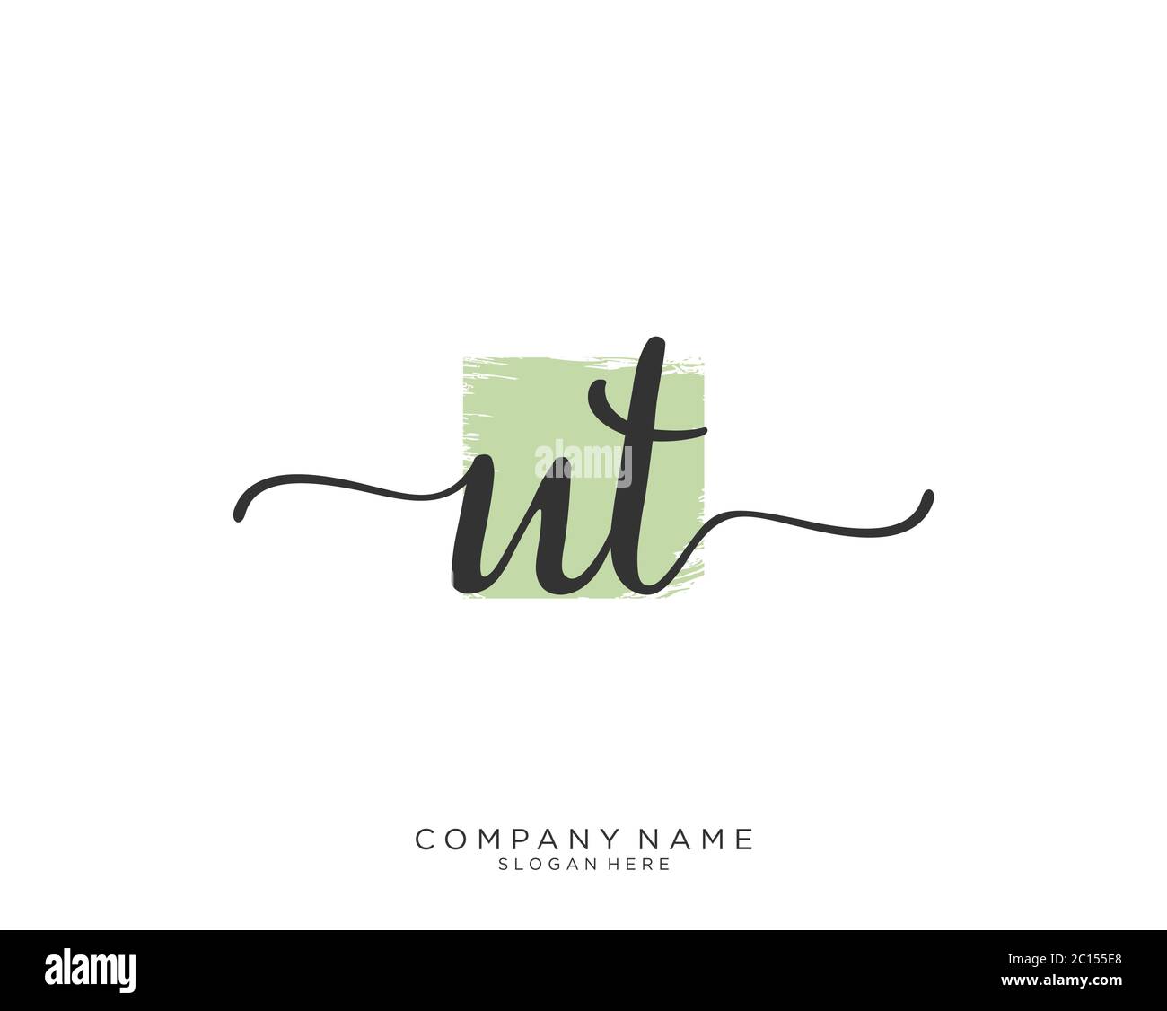 UT Initial handwriting logo vector Stock Vector