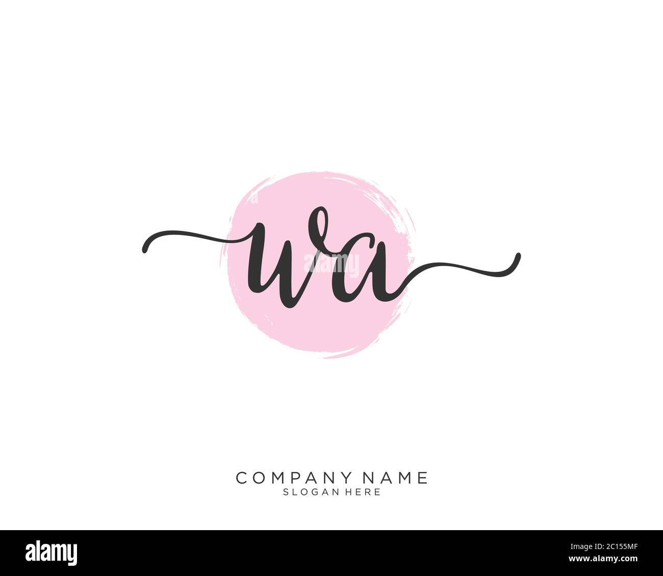 WA Initial handwriting logo vector Stock Vector