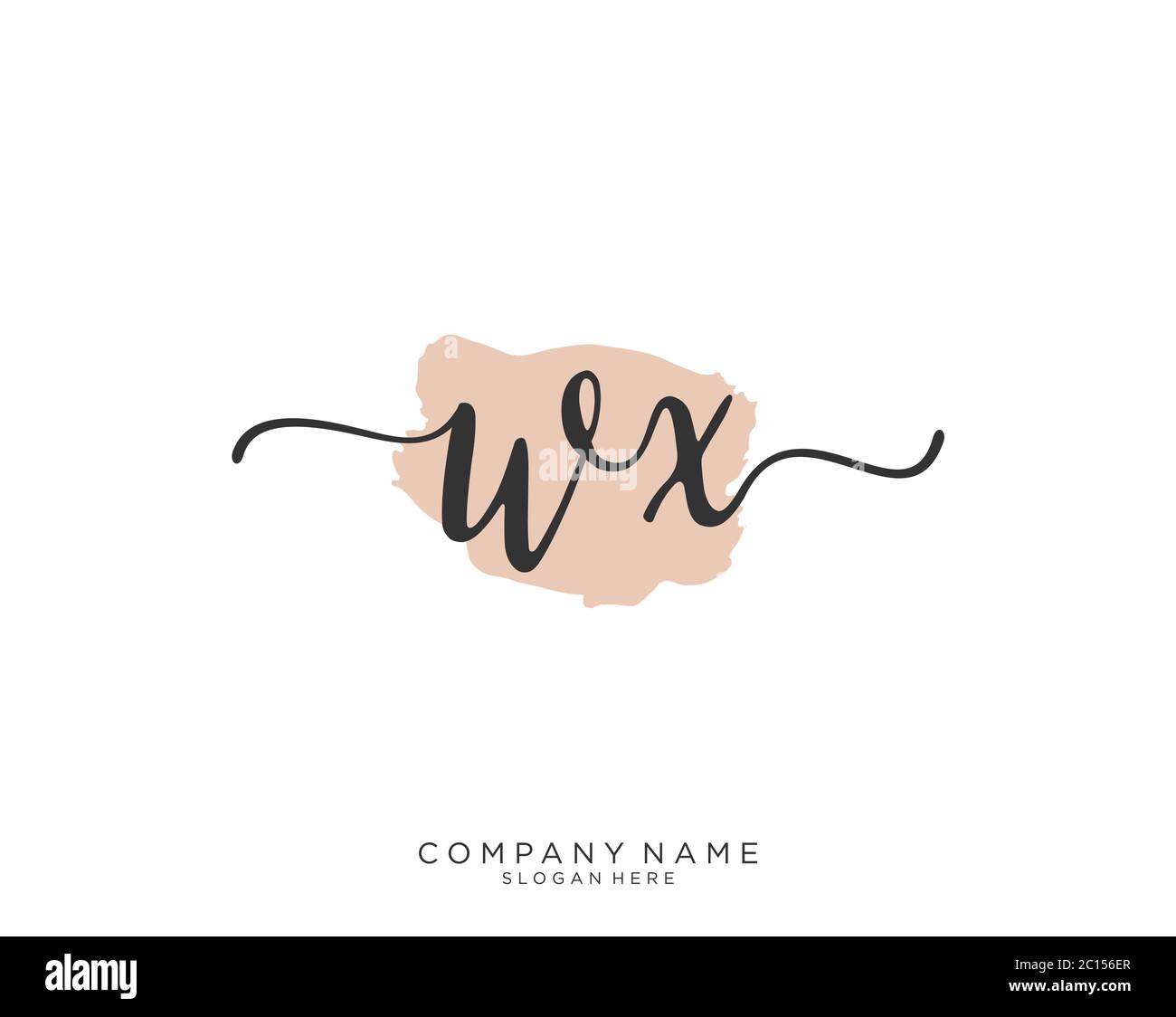 WX Initial handwriting logo vector Stock Vector