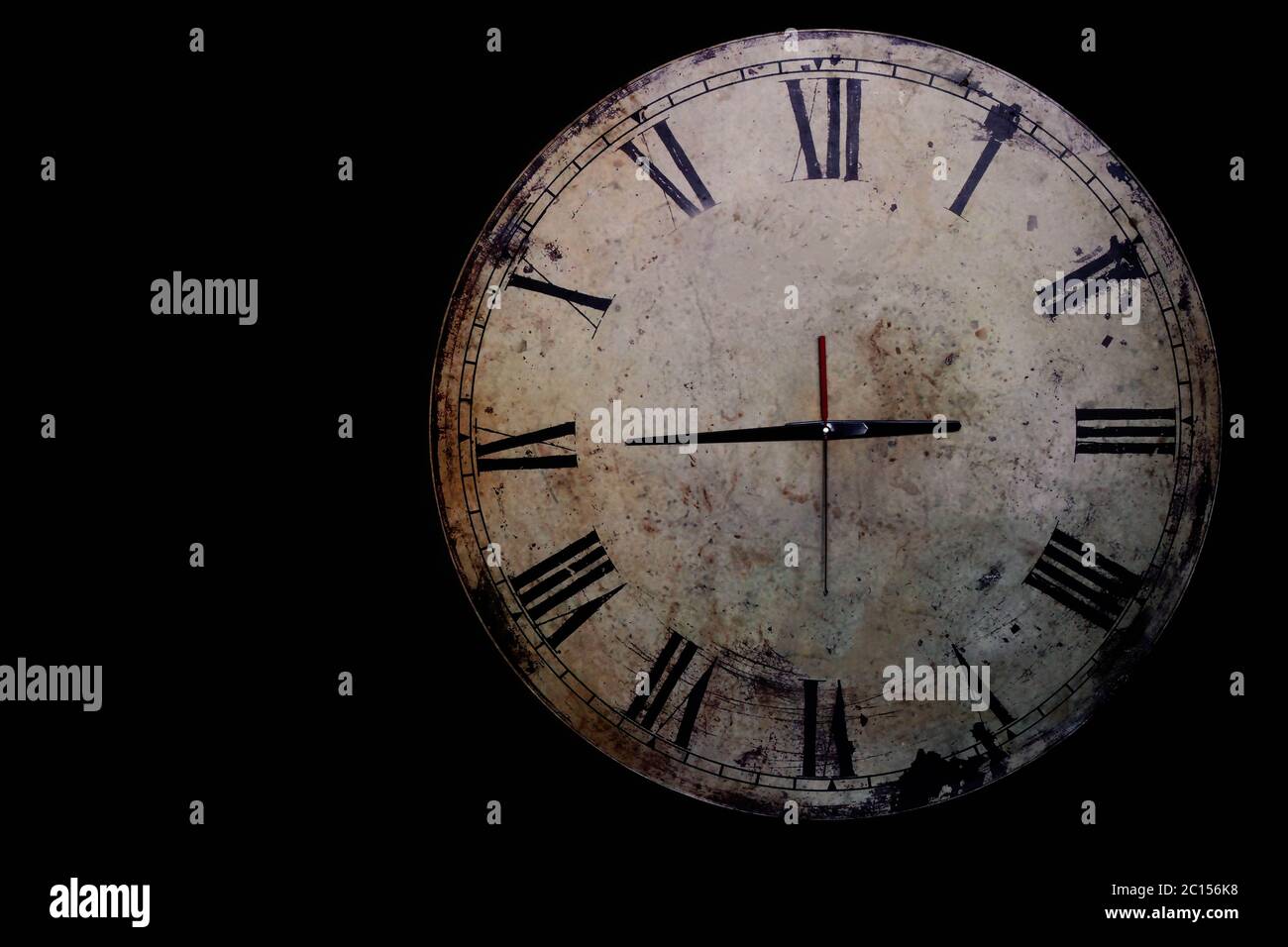 clock on a black background. Stock Photo