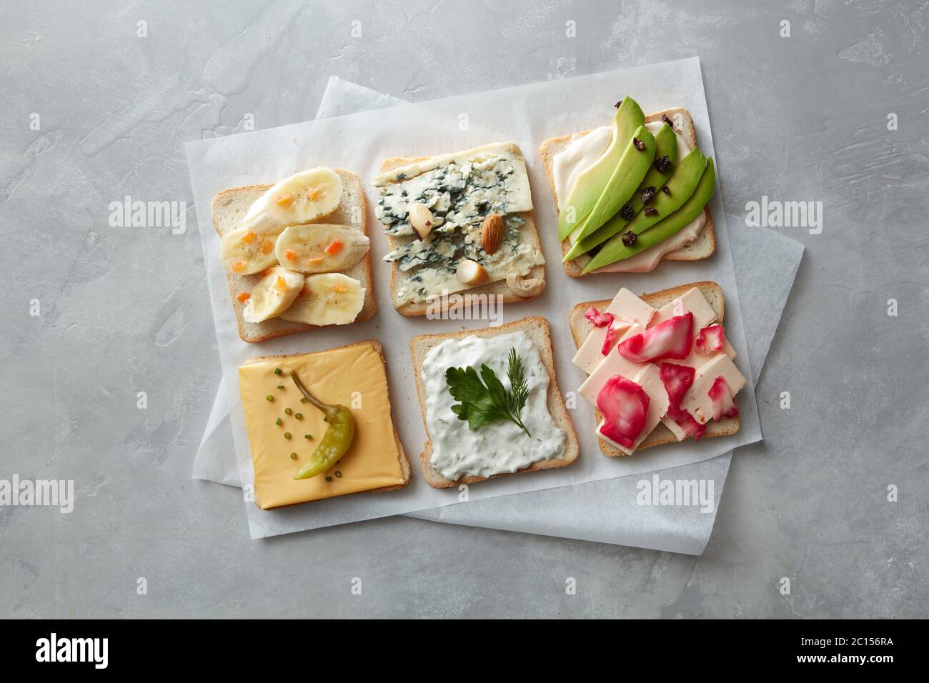 Different types of toast Stock Photo Alamy